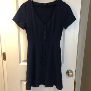 Blue button down dress